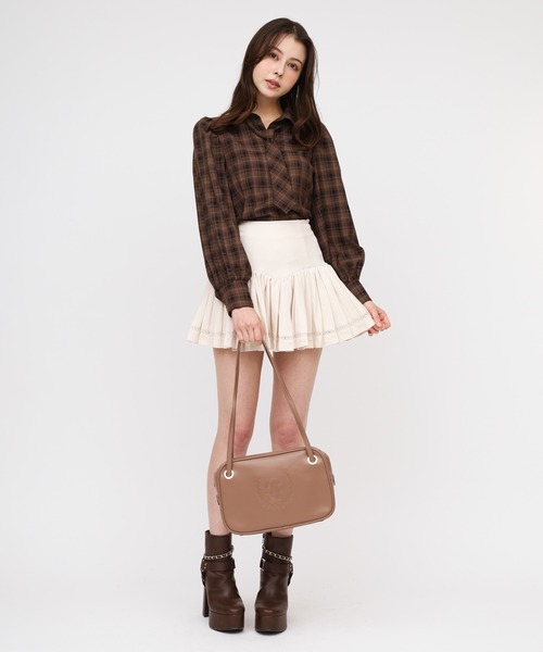 ROYAL PARTY（ロイヤルパーティー）の「ネクタイ付チェックシャツ（シャツ/ブラウス・レディース・ネイビー/カーキ/ブラウン・FREE）」の12枚目の写真