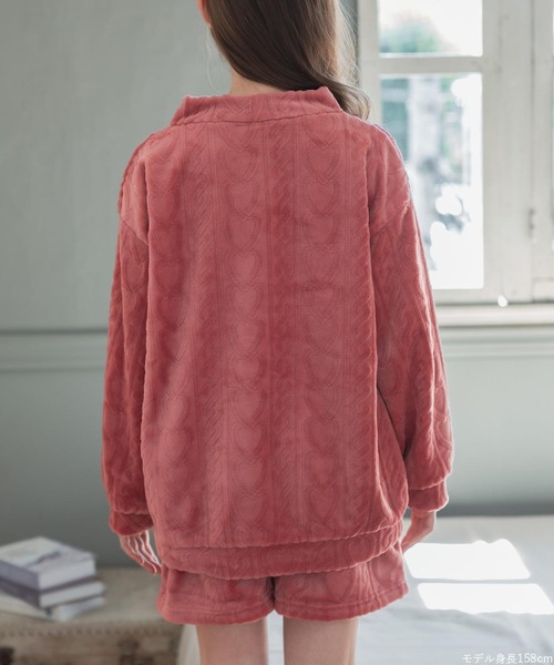 fran de lingerie（フランデランジェリー）の「もこもこ ルームウェア ショートパンツ レディース 冬 あったか パジャマ モコモコ 着る毛布「メモリーフリース」（ルームウェア/パジャマ・レディース・オフホワイト/ワイン系/ネイビー/ブラウン系その他・M-L）」の14枚目の写真