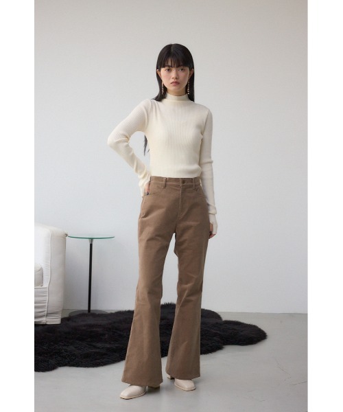 AZUL by moussy（アズールバイマウジー）の「サムホールリブニットトップス（ニット/セーター・レディース・杢グレー/アイボリー/ブラック/グリーン/レッド・FREE）」の9枚目の写真