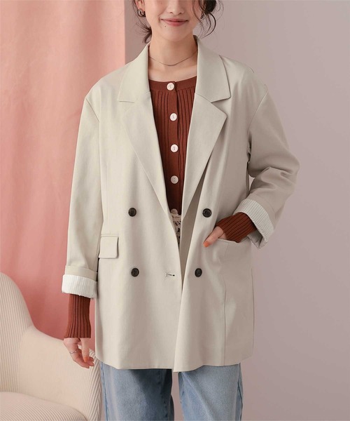 titivate（ティティベイト）の「ダブルテーラードジャケット（テーラードジャケット・レディース・ライトベージュ/ブラック/ネイビー/ブラウン・L/M/S）」の15枚目の写真