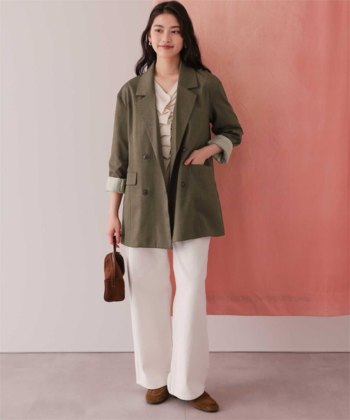 titivate（ティティベイト）の「ダブルテーラードジャケット（テーラードジャケット・レディース・ライトベージュ/ブラック/ネイビー/ブラウン・L/M/S）」の10枚目の写真