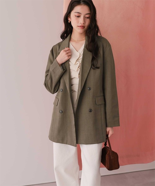 titivate（ティティベイト）の「ダブルテーラードジャケット（テーラードジャケット・レディース・ライトベージュ/ブラック/ネイビー/ブラウン・L/M/S）」の11枚目の写真