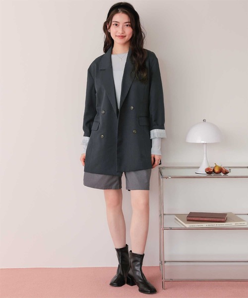 titivate（ティティベイト）の「ダブルテーラードジャケット（テーラードジャケット・レディース・ライトベージュ/ブラック/ネイビー/ブラウン・L/M/S）」の19枚目の写真