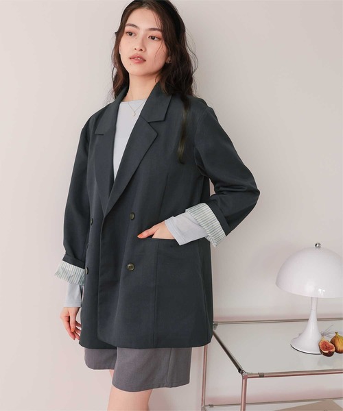 titivate（ティティベイト）の「ダブルテーラードジャケット（テーラードジャケット・レディース・ライトベージュ/ブラック/ネイビー/ブラウン・L/M/S）」の20枚目の写真