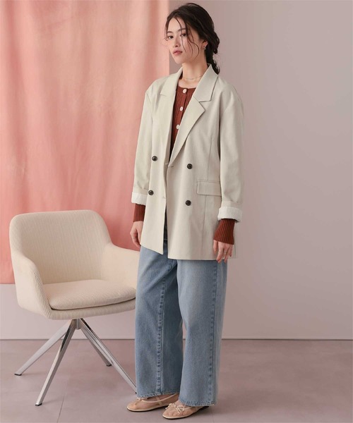 titivate（ティティベイト）の「ダブルテーラードジャケット（テーラードジャケット・レディース・ライトベージュ/ブラック/ネイビー/ブラウン・L/M/S）」の16枚目の写真