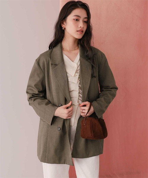 titivate（ティティベイト）の「ダブルテーラードジャケット（テーラードジャケット・レディース・ライトベージュ/ブラック/ネイビー/ブラウン・L/M/S）」の13枚目の写真