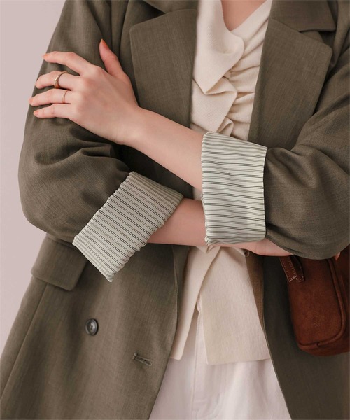 titivate（ティティベイト）の「ダブルテーラードジャケット（テーラードジャケット・レディース・ライトベージュ/ブラック/ネイビー/ブラウン・L/M/S）」の14枚目の写真