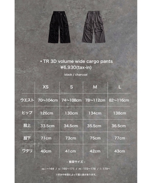 ADRER（アドラー）の「TR 3D volume wide cargo pants / TR 3D ボリューム ワイド カーゴパンツ（カーゴパンツ・メンズ・ライトグレー/ブラック・M/S/XS/L）」の3枚目の写真