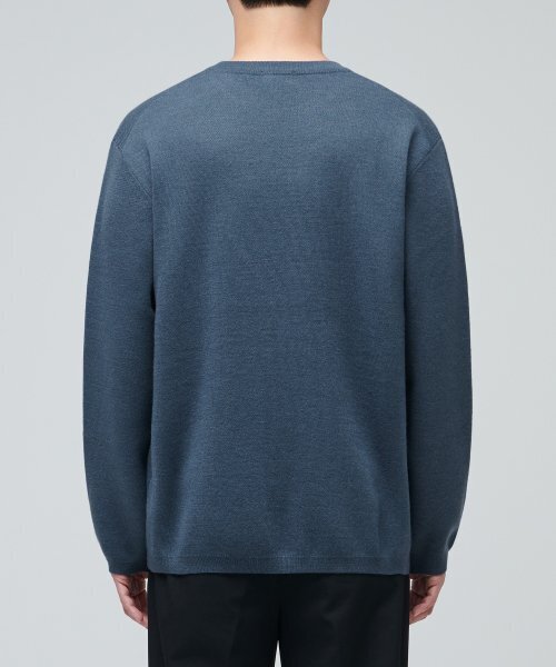 MUSINSA STANDARD（ムシンサスタンダード）の「ミニマルクルーネックニット[ミッドナイトブルー]（ニット/セーター・メンズ・その他・XX-LARGE/SMALL/MEDIUM/LARGE/X-LARGE）」の3枚目の写真