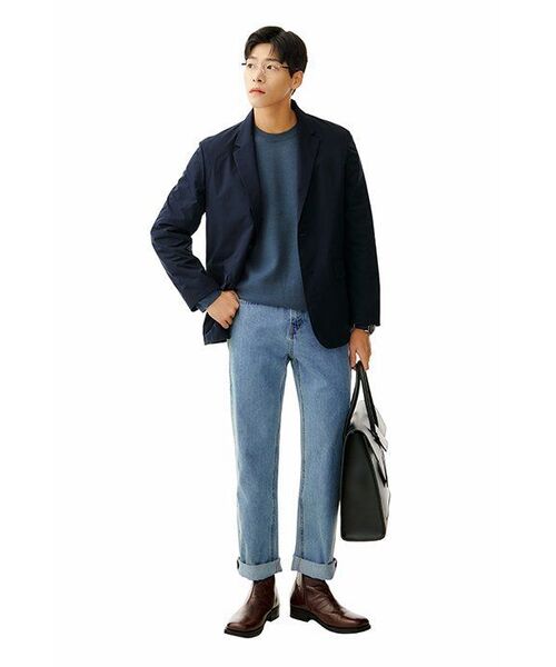 MUSINSA STANDARD（ムシンサスタンダード）の「ミニマルクルーネックニット[ミッドナイトブルー]（ニット/セーター・メンズ・その他・XX-LARGE/SMALL/MEDIUM/LARGE/X-LARGE）」の7枚目の写真