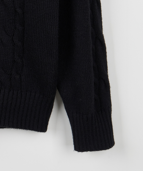 NODU（ノードユー）の「ミックスケーブルニットフードジップアップ[ブラック]（パーカー・メンズ・その他・MEDIUM/LARGE）」の12枚目の写真