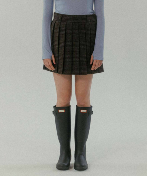 TTUDEMENT(トュードメント)の「CLASSIC WOOL MINI SKIRT BROWN(スカート・レディース・その他・MEDIUM)」の1枚目の写真