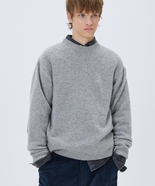 Essential cashmere knit sweater, gray
