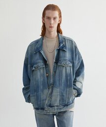 オーバーフィットウォッシュドデニムジャケット_ブルー