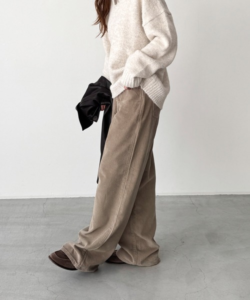 CANAL JEAN(キャナルジーン)の「El mar コーデュロイワイドパンツ(その他パンツ・レディース・クリーム/ブラウン/ベージュ・SMALL/MEDIUM)」の4枚目の写真