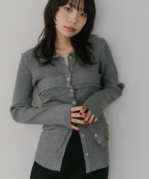 DRWCYS（ドロシーズ）の「ビスチェセットポロトップス（カーディガン/ボレロ・レディース・ブラック/グレー/レッド/アイボリー・FREE）」の4枚目の写真