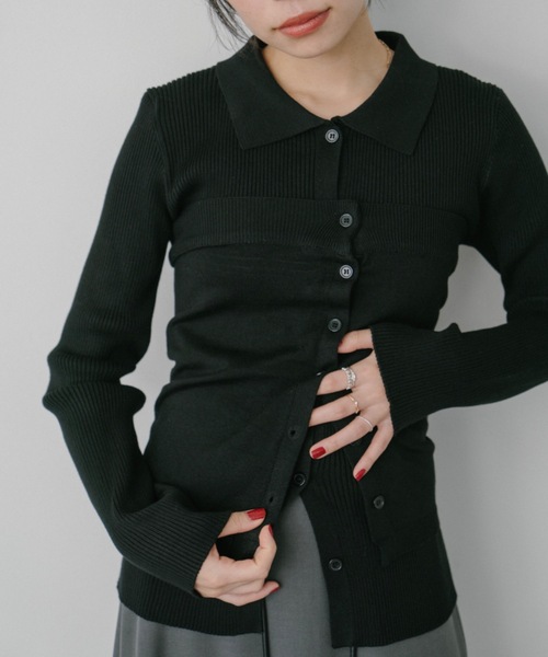 DRWCYS（ドロシーズ）の「ビスチェセットポロトップス（カーディガン/ボレロ・レディース・ブラック/グレー/レッド/アイボリー・FREE）」の3枚目の写真