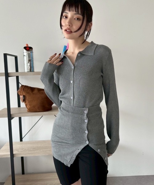 DRWCYS（ドロシーズ）の「ビスチェセットポロトップス（カーディガン/ボレロ・レディース・ブラック/グレー/レッド/アイボリー・FREE）」の12枚目の写真