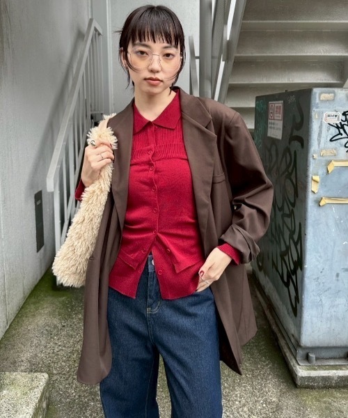 DRWCYS（ドロシーズ）の「ビスチェセットポロトップス（カーディガン/ボレロ・レディース・ブラック/グレー/レッド/アイボリー・FREE）」の21枚目の写真