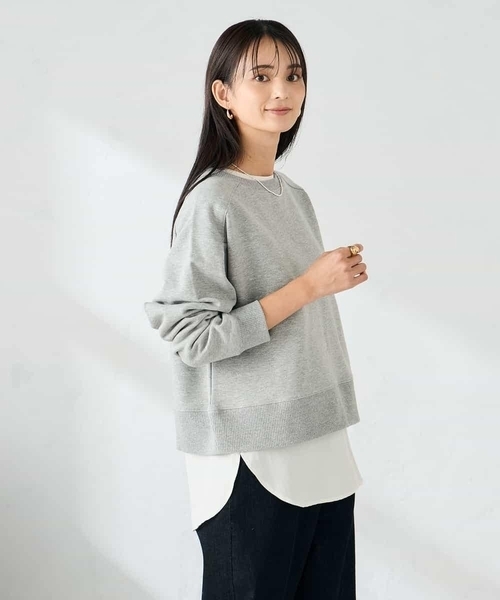 a.v.v（アーヴェヴェ）の「ラメ裏起毛タックスリーブスウェット（スウェット・レディース・グレー系その他/グレー・36/40/38）」の12枚目の写真