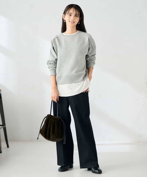 a.v.v（アーヴェヴェ）の「ラメ裏起毛タックスリーブスウェット（スウェット・レディース・グレー系その他/グレー・36/40/38）」の15枚目の写真