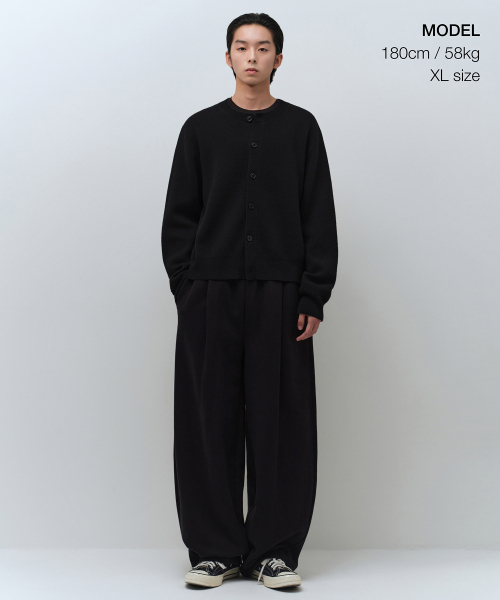 MUSINSA STANDARD（ムシンサスタンダード）の「起毛ワンタックワイドラウンジスウェットパンツ[ブラック]（スウェットパンツ・メンズ・その他・SMALL/X-LARGE/XX-LARGE/MEDIUM/LARGE）」の2枚目の写真