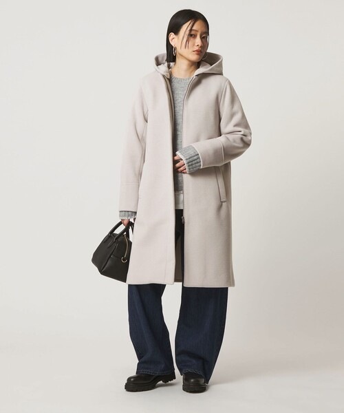 A DAY IN THE LIFE UNITED ARROWS(アデイインザライフユナイテッドアローズ)の「ニットビーバー フーデッド 2WAY コート <A DAY IN THE LIFE>(その他アウター・レディース・ネイビー/ライトグレー/オリーブ/ライトブルー/その他1/その他2・M/S)」の2枚目の写真