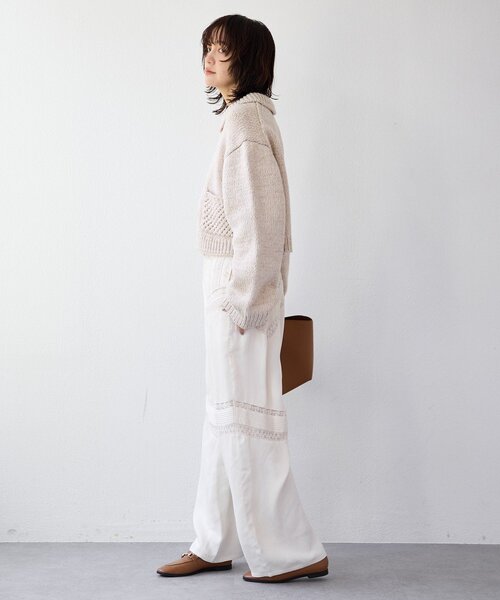 RIVE DROITE（リヴドロワ）の「【à Nice （ア ・ニース）】ピンタックレースパンツ（その他パンツ・レディース・ブラック/アイボリー・38/36）」の4枚目の写真