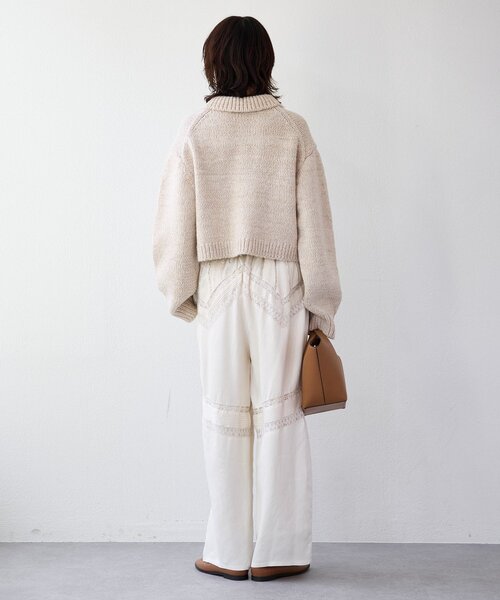 RIVE DROITE（リヴドロワ）の「【à Nice （ア ・ニース）】ピンタックレースパンツ（その他パンツ・レディース・ブラック/アイボリー・38/36）」の5枚目の写真