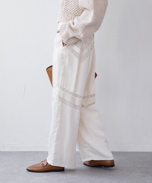 RIVE DROITE（リヴドロワ）の「【à Nice （ア ・ニース）】ピンタックレースパンツ（その他パンツ・レディース・ブラック/アイボリー・38/36）」の7枚目の写真