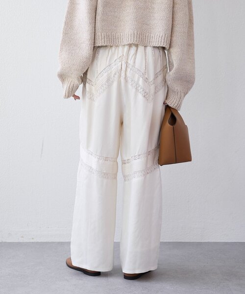 RIVE DROITE（リヴドロワ）の「【à Nice （ア ・ニース）】ピンタックレースパンツ（その他パンツ・レディース・ブラック/アイボリー・38/36）」の8枚目の写真