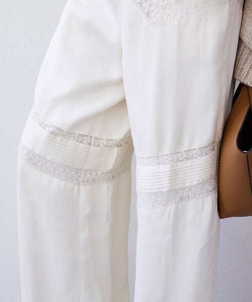 RIVE DROITE（リヴドロワ）の「【à Nice （ア ・ニース）】ピンタックレースパンツ（その他パンツ・レディース・ブラック/アイボリー・38/36）」の10枚目の写真