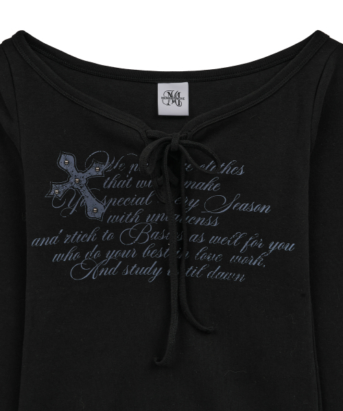 Midnight Move（ミッドナイトムーブ）の「cr starp t (black)（Tシャツ/カットソー・レディース・その他・FREE）」の3枚目の写真