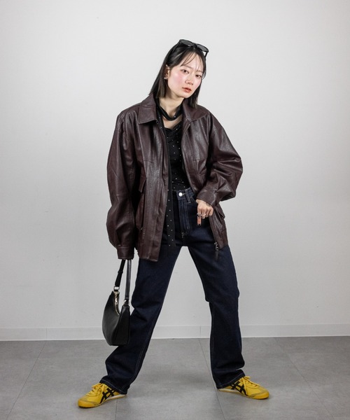 mellomela.(メロメラ)の「【脚長×美脚効果UP】スリムストレートデニムパンツ(デニムパンツ・レディース・ケミカルウォッシュ/ダークネイビー/ブルー・S/M/L/LL)」の14枚目の写真