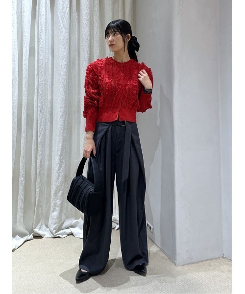 STYLEMIXER(スタイルミキサー)の「【人気】チュールフリルニットカーデ(カーディガン/ボレロ・レディース・ブラウン/レッド/アイボリー・FREE)」の17枚目の写真