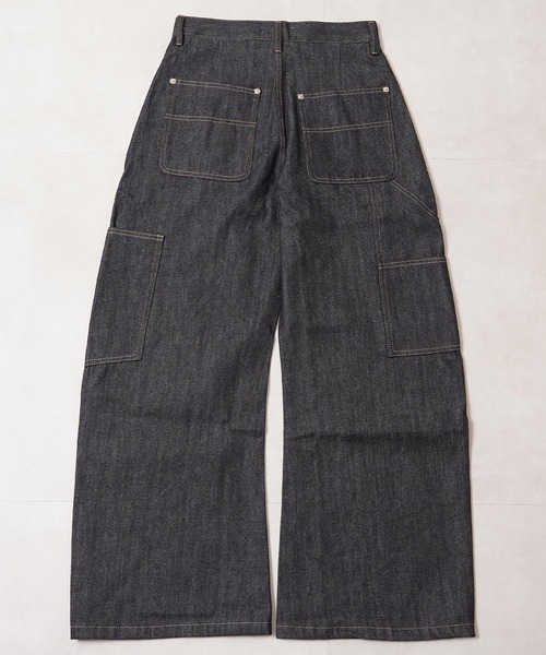 セール】リジットデニム ダブルニー バレルレッグパンツ / Rigid Denim