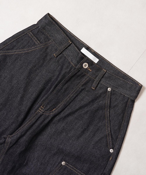 1111clothing(ワンフォークロージング)の「リジットデニム ダブルニー バレルレッグパンツ / Rigid Denim Double Knee Barrel Leg Pants(デニムパンツ・メンズ・インディゴブルー・M/L/XL)」の13枚目の写真