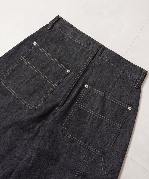 1111clothing(ワンフォークロージング)の「リジットデニム ダブルニー バレルレッグパンツ / Rigid Denim Double Knee Barrel Leg Pants(デニムパンツ・メンズ・インディゴブルー・M/L/XL)」の18枚目の写真