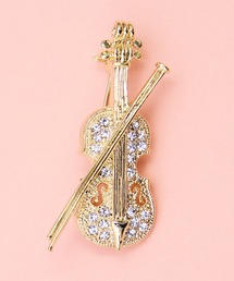 gargle（ガーグル）の「gargle ガーグル：MUSICシリーズ　パヴェ楽器　トランペット　バイオリン　ホルン　ブローチ（ブローチ/コサージュ）」