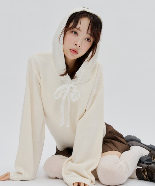 Veil Lace Knit Hoodie / ヴェールレースニットフーディー（パーカー