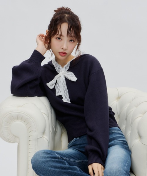 Veil Lace Knit Hoodie / ヴェールレースニットフーディー（パーカー
