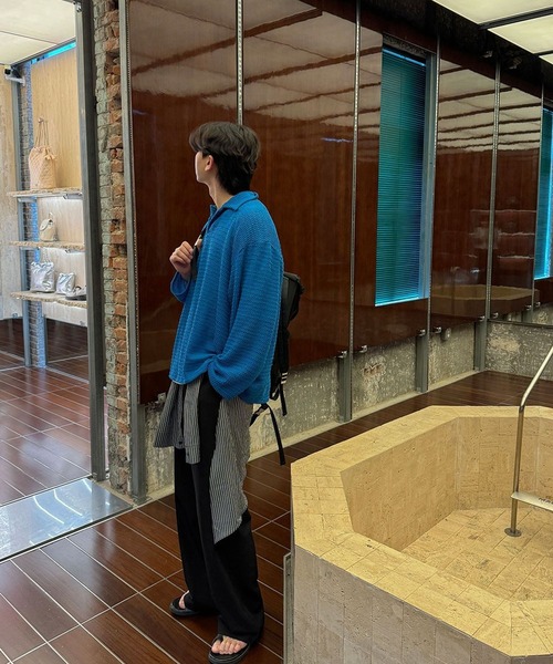 ASCLO（エジュクロ）の「ASCLO／シャツレイヤードスラックス（スラックス・メンズ・その他1/ブラック・MEDIUM/LARGE）」の4枚目の写真