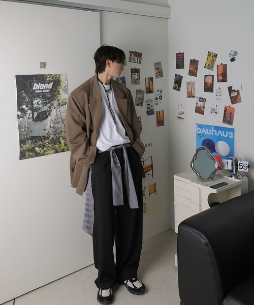 ASCLO（エジュクロ）の「ASCLO／シャツレイヤードスラックス（スラックス・メンズ・その他1/ブラック・MEDIUM/LARGE）」の6枚目の写真