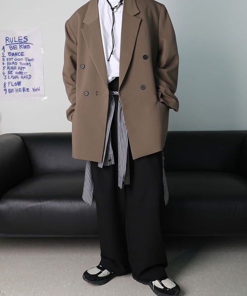 ASCLO（エジュクロ）の「ASCLO／シャツレイヤードスラックス（スラックス・メンズ・その他1/ブラック・MEDIUM/LARGE）」の8枚目の写真