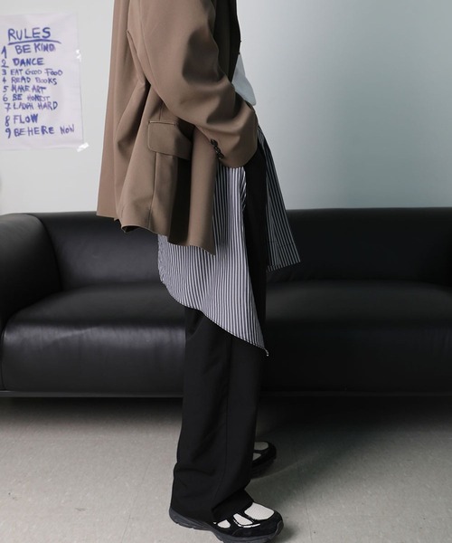 ASCLO（エジュクロ）の「ASCLO／シャツレイヤードスラックス（スラックス・メンズ・その他1/ブラック・MEDIUM/LARGE）」の9枚目の写真