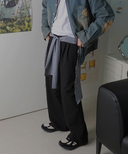 ASCLO（エジュクロ）の「ASCLO／シャツレイヤードスラックス（スラックス・メンズ・その他1/ブラック・MEDIUM/LARGE）」の12枚目の写真