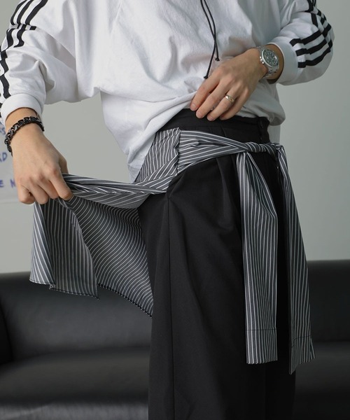 ASCLO（エジュクロ）の「ASCLO／シャツレイヤードスラックス（スラックス・メンズ・その他1/ブラック・MEDIUM/LARGE）」の13枚目の写真