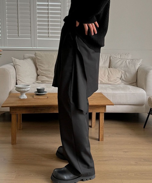 ASCLO（エジュクロ）の「ASCLO／シャツレイヤードスラックス（スラックス・メンズ・その他1/ブラック・MEDIUM/LARGE）」の14枚目の写真