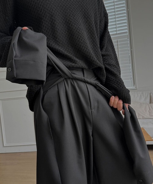 ASCLO（エジュクロ）の「ASCLO／シャツレイヤードスラックス（スラックス・メンズ・その他1/ブラック・MEDIUM/LARGE）」の15枚目の写真