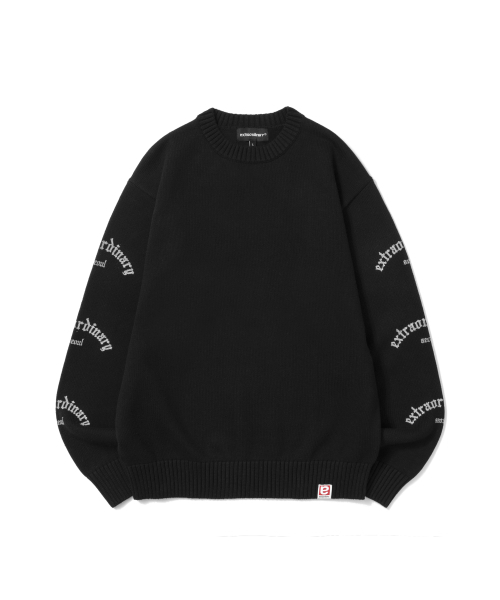 EXTRAORDINARY(エクストラオーディナリー)の「EX GOTHIC LOGO SWEATER BLACK(ニット/セーター・メンズ・その他・MEDIUM/LARGE/X-LARGE)」の2枚目の写真